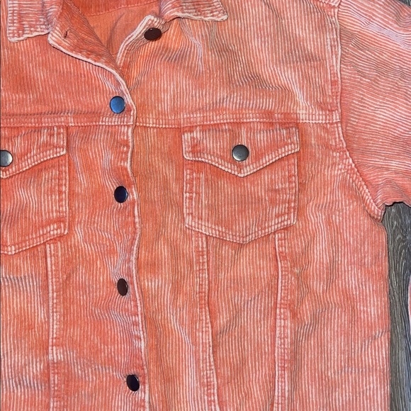 POL Clothing  Distressed Corduroy Jacket crop orange size large cord - Picture 4 of 7